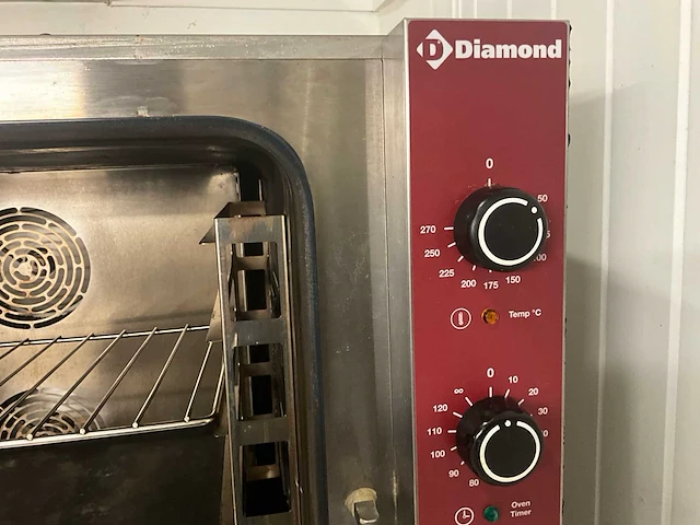 2020 diamond professional convectie / forced air oven met bevochtiging diamond turbo line cge611-bp professional oven – 6 niveaus – 7,9 kw – 400 v – roestvrij staal – gemaakt in italië - afbeelding 4 van  6