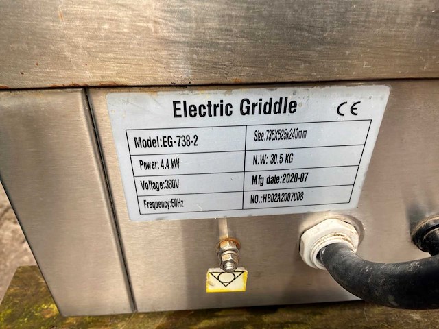 2020 electric griddle eg-738-2 bakplaat rvs - afbeelding 3 van  3