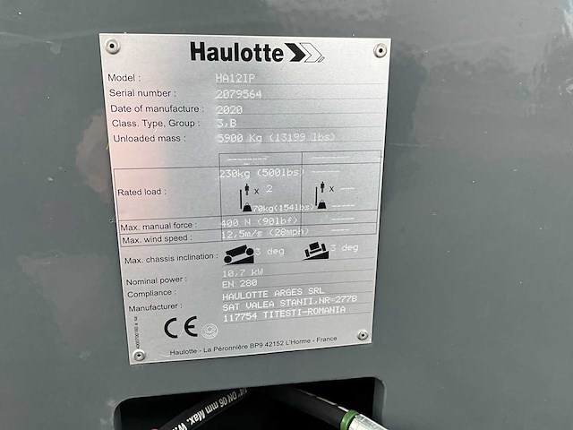 2020 haulotte ha12ip hoogwerker - afbeelding 19 van  27