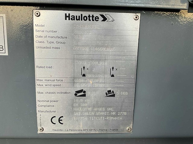 2020 haulotte ha16rtj pro hoogwerker - afbeelding 22 van  30