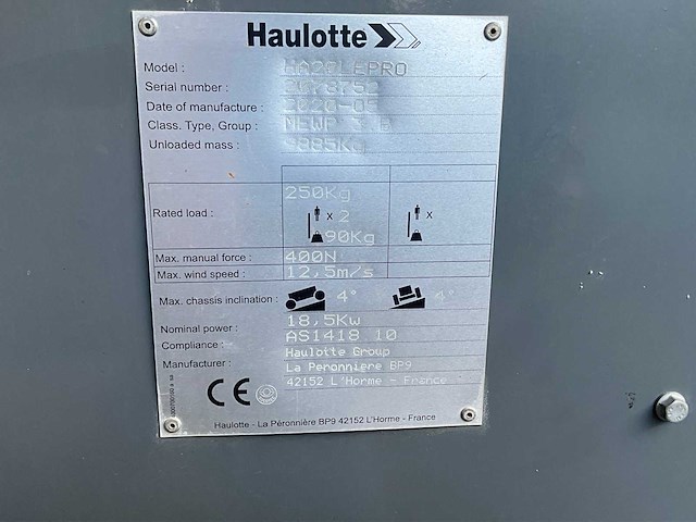 2020 haulotte ha20lepro hoogwerker - afbeelding 27 van  34