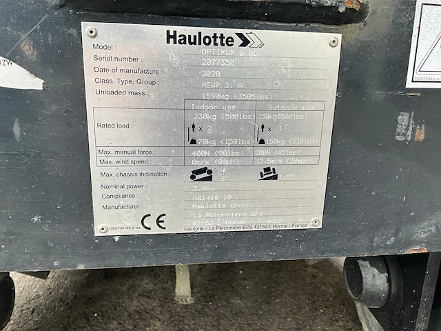 2020 haulotte optimum 8 ac hoogwerker - afbeelding 11 van  19