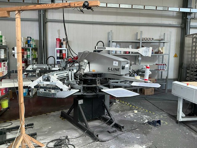 2020 hebbecker s-0408-4045 automatische carrousel zeefdrukmachine - afbeelding 1 van  7