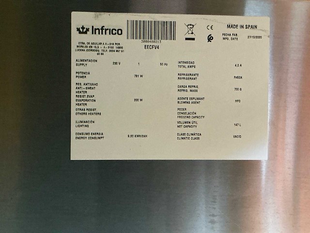 2020 infrico eecfv4 inbouw saladette - afbeelding 4 van  5