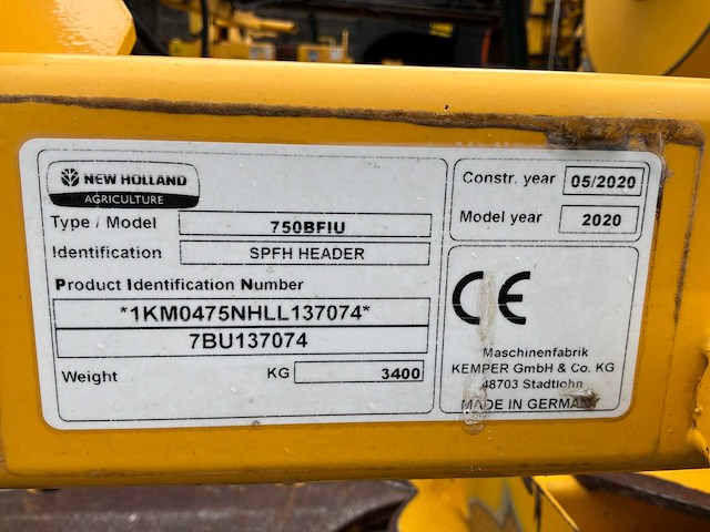 2020 kemper - new holland 750bfiu mais coupe voor veldhakselaar - afbeelding 2 van  10