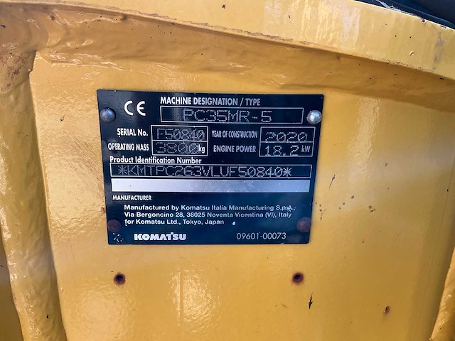 2020 komatsu pc35mr-5 midigraafmachine - afbeelding 15 van  24