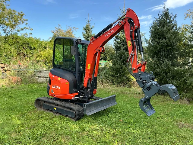 2020 kubota u27-4 hi minigraafmachine met hydraulische sorteergrijper en diverse bakken - afbeelding 24 van  26