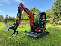 2020 kubota u27-4 hi minigraafmachine met hydraulische sorteergrijper en diverse bakken - afbeelding 1 van  26