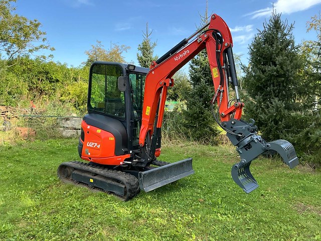 2020 kubota u27-4 hi minigraafmachine met hydraulische sorteergrijper en diverse bakken - afbeelding 24 van  26