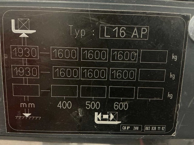 2020 linde l16ap stapelaar met triplex mast en weeg systeem - afbeelding 2 van  4