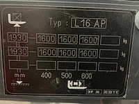 2020 linde l16ap stapelaar met triplex mast en weeg systeem - afbeelding 2 van  4