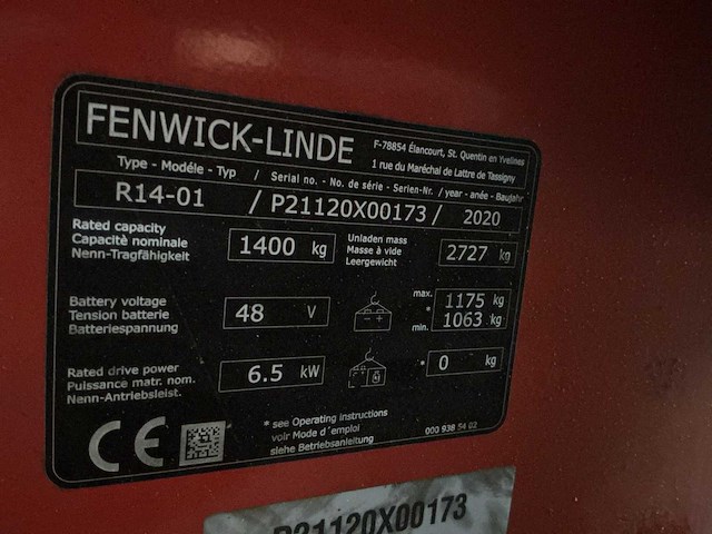 2020 linde r14-01 reach truck - afbeelding 34 van  63
