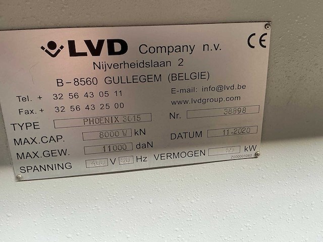 2020 lvd phoenix fl-3015 lasersnijmachine met platenlift - afbeelding 5 van  14