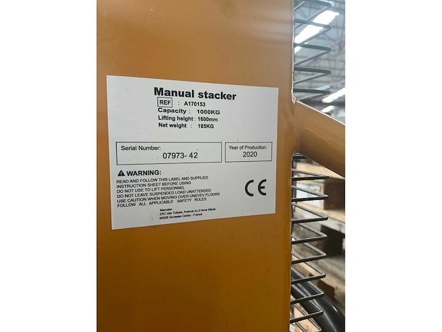 2020 manutan a170153 hand hydraulische palletwagen - afbeelding 5 van  5
