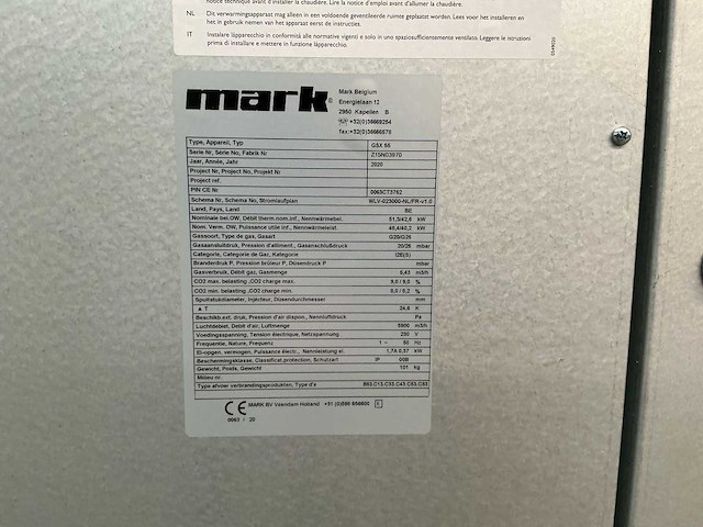 2020 mark gsx55 industriële verwarmingsinstallatie (4x) - afbeelding 3 van  12
