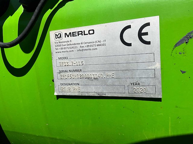 2020 merlo tf33.7-115 voorladers & accessoires - afbeelding 7 van  25