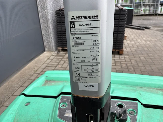 2020 mitsubishi pbv0n2 elektrische pallettruck - afbeelding 11 van  19