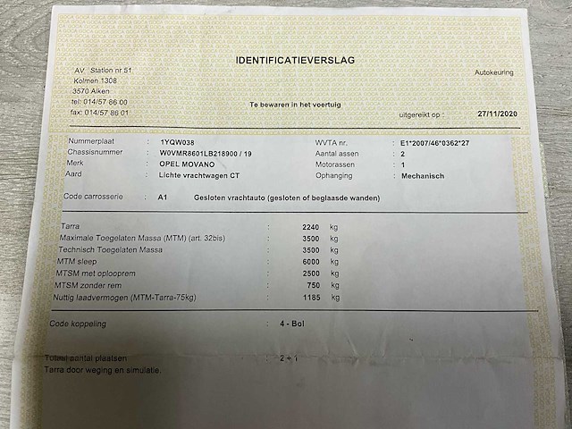 2020 opel movano - 3 pers - airco - trekhaak - afbeelding 41 van  50