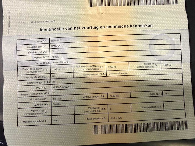 2020 renault kangoo lichte vracht - 77000km - euro 6 - afbeelding 29 van  35