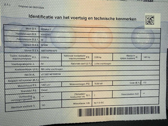 2020 renault kangoo lichte vracht - geldige technische keuring - 88000km - afbeelding 22 van  39