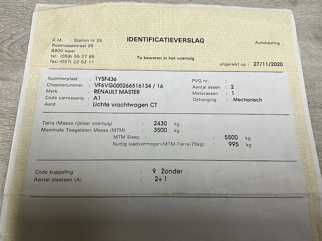 2020 renault master chassis cabine - euro 6 - airco - afbeelding 43 van  48
