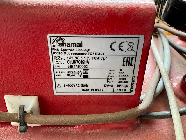 2020 shamal k30t luchtcompressor - afbeelding 12 van  12