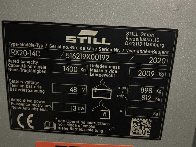2020 still rx20-14c vorkheftruck + still lithium lader - afbeelding 56 van  84