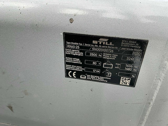 2020 still rx60-25 vorkheftruck - afbeelding 124 van  131