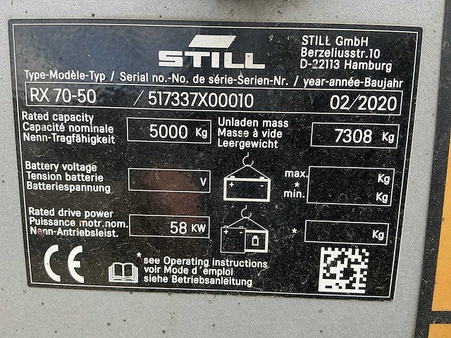 2020 still rx70-50 vorkheftruck - afbeelding 3 van  3