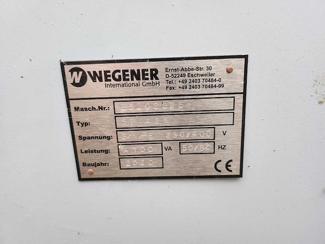 2020 wegener st425 lasmachine met platengeleiders - afbeelding 9 van  9