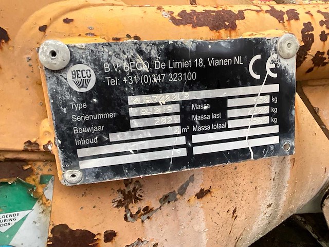2021 beco b3000lr - betonstortbak 3000l - afbeelding 3 van  6