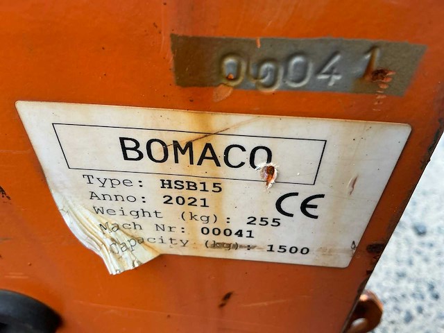 2021 bomaco hsb15 hijskooi - afbeelding 9 van  10