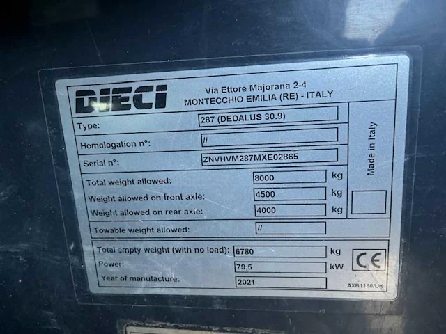 2021 dieci dedalus 30.9 / type 287 dieci dedalus 30.9 – 4x4 telehandler – 2021 – bucket - afbeelding 2 van  10