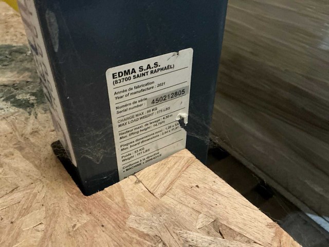 2021 edma plac 450 manuele platenlift - afbeelding 6 van  6