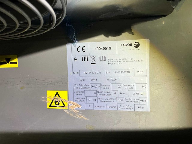 2021 fagor concept emfp-135-gn koelwerkbank - afbeelding 4 van  4