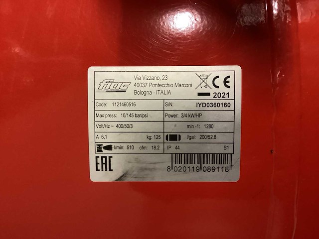 2021 fiac compressor 200l luchtcompressor - afbeelding 5 van  5