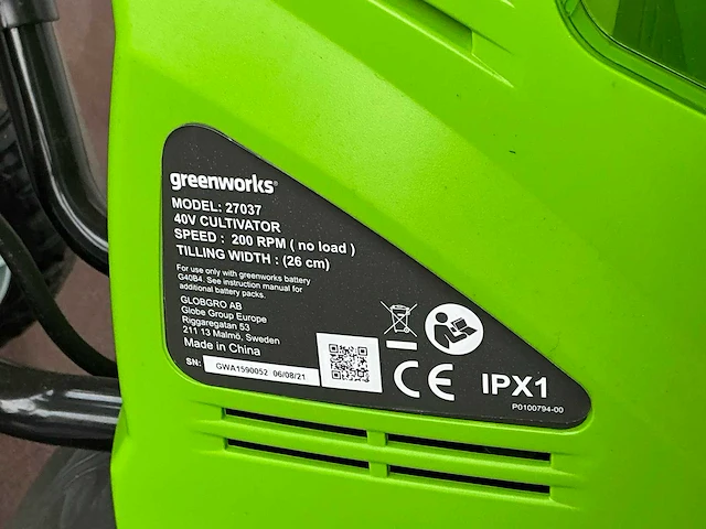 2021 greenworks 27037 accu cultivator - afbeelding 4 van  4