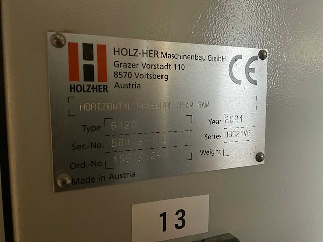2021 holzher tectra 6120 classic platen opdeelzaagmachine - afbeelding 2 van  10