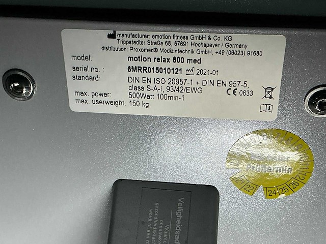 2021 kardiomed motion relax 600 med recumbent cardiotrainer - afbeelding 5 van  5