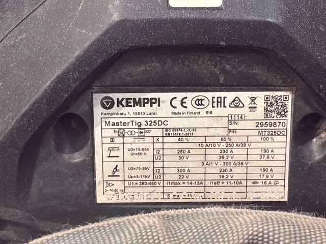 2021 kemppi mastertig 325 dc tig-lasmachine - afbeelding 6 van  7