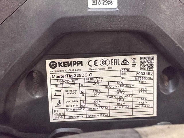 2021 kemppi mastertig 325 dc tig-lasmachine - afbeelding 6 van  7
