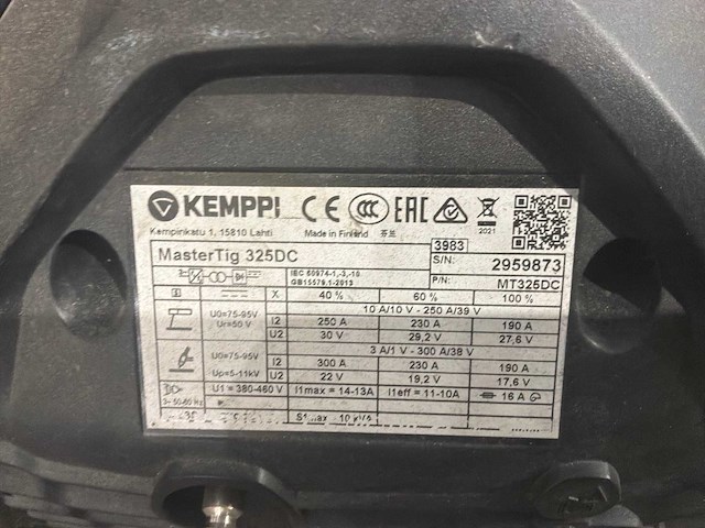 2021 kemppi mastertig 325 dc tig-lasmachine - afbeelding 7 van  7