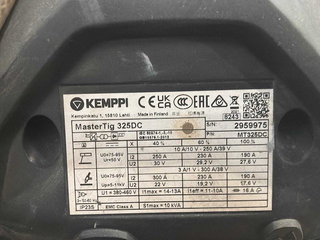 2021 kemppi mastertig 325 dc tig-lasmachine - afbeelding 4 van  5