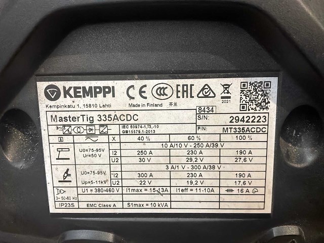 2021 kemppi mastertig 335 acdc tig-lasmachine - afbeelding 6 van  7