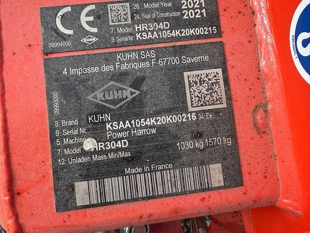 2021 kuhn hr304d rotatieharwe - afbeelding 8 van  8
