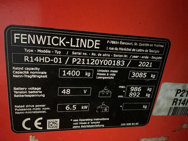 2021 linde r14hd-01 reach truck - afbeelding 23 van  55