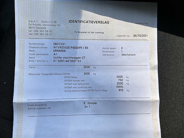 2021 mercedes-benz sprinter - 52000km - 3 pers - airco - afbeelding 43 van  54