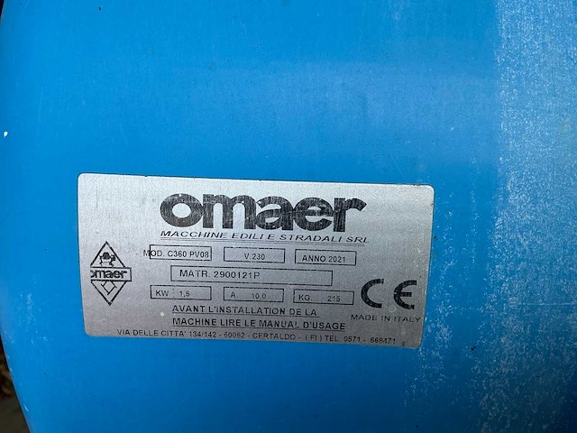 2021 omaer c360 pv08 elektrische betonmolen - afbeelding 6 van  6