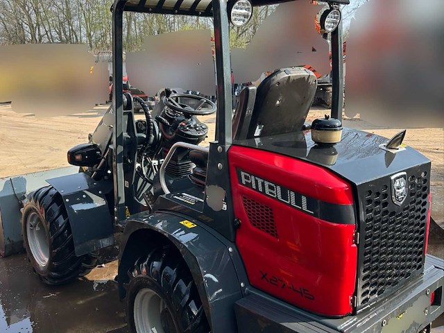 2021 pitbull x27-45 knik wiellader - 830h– hydraulische snelwissel – incl. grondbak & palletvorken - afbeelding 1 van  7