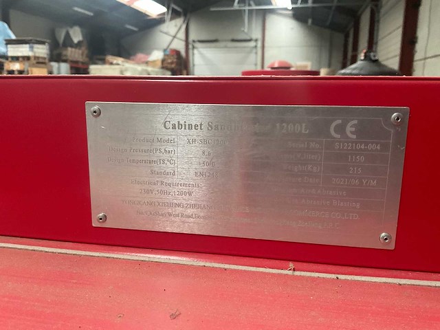 2021 sandblaster xh-sbc1200 sandstraalcabine - afbeelding 8 van  16